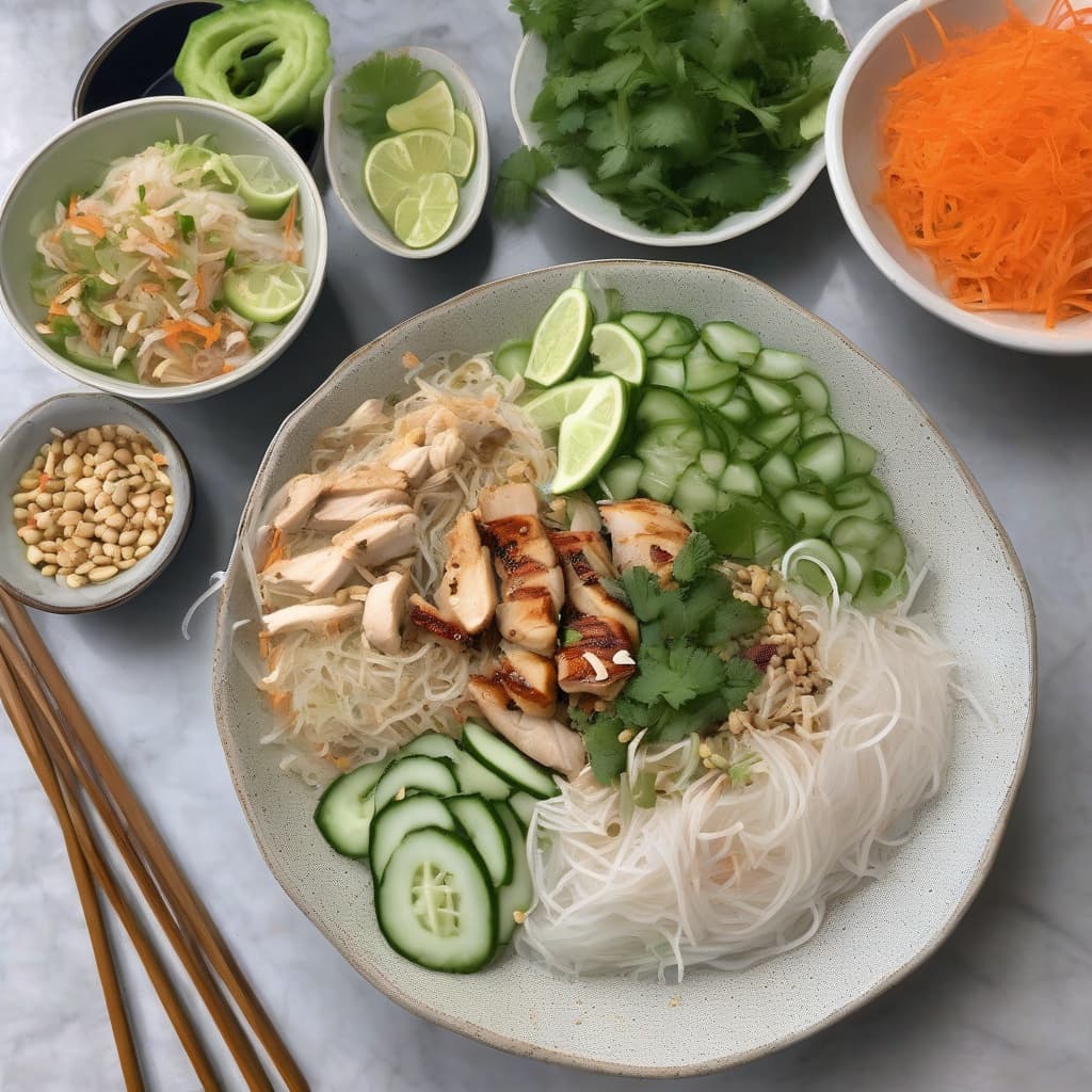 Chicken Cold Rice Vermicelli Salad