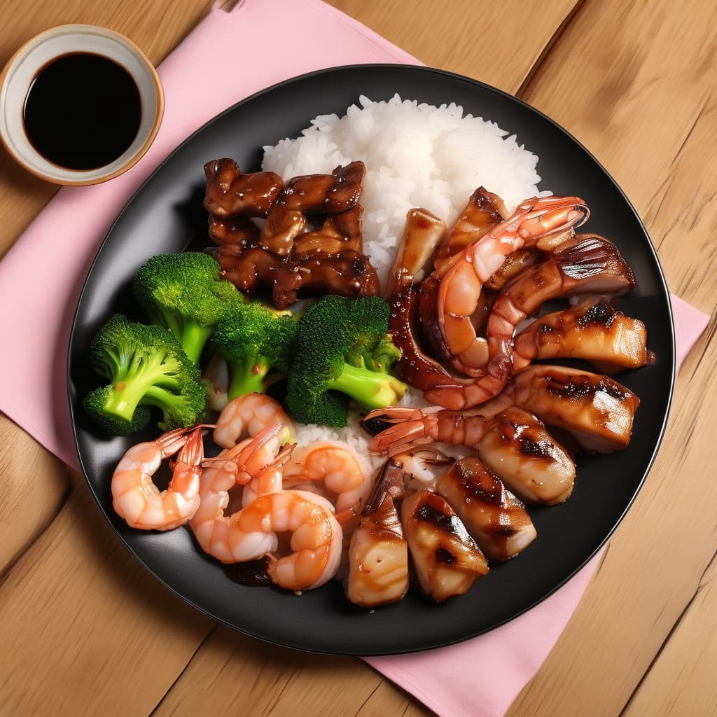 Combination Meat Teriyaki Plate